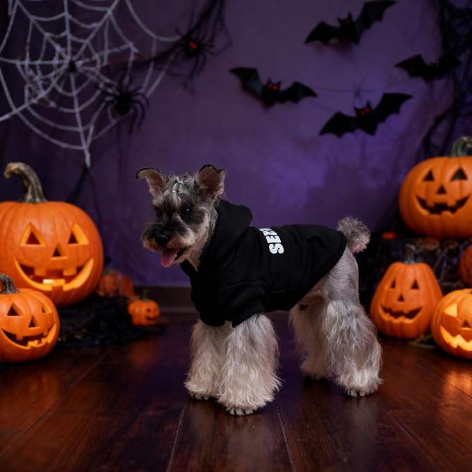 Security Dog Hoodies,Soft & Warm Dog Sweatshirt,S-Medium | Halloween Dogs Costume Winter Autumn Fleece Pet Clothes Hooded with Pocket for Puppy,Cat, Small Medium Large Dogs
