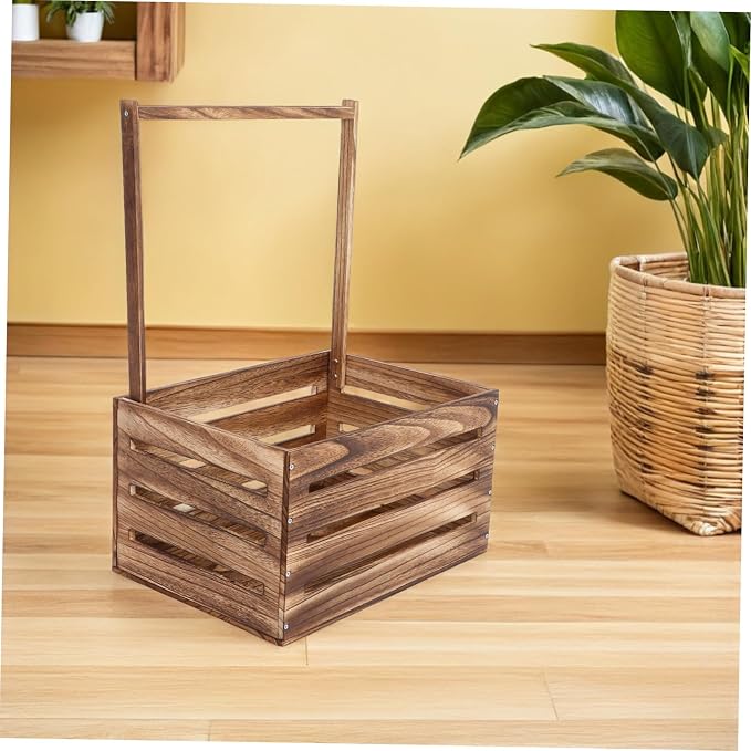 UPKOCH Shower Laundry Basket Wooden Storage Crate Care Products Closet Handle Toy Storage for Newborns for Pregnancy