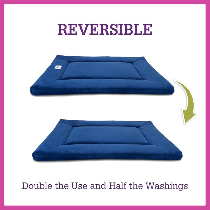 Pet Dreams Dog Crate Pad - Washable Kennel Mat, Crate Pads for Dog Cages, Non-Toxic, Flat Indoor Cat Bed, Fits iCrate 18, 24, 30, 36, 42, 48 Inches (Blue, X Large, 42")