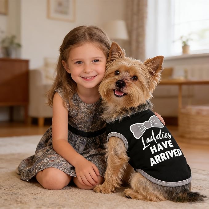 hoyuwak 4 Pieces Pet Shirts Funny Dog Printed Clothes Dog Sleeveless Vests | Cool Breathable Puppy Clothes Dog Outfit for Summer