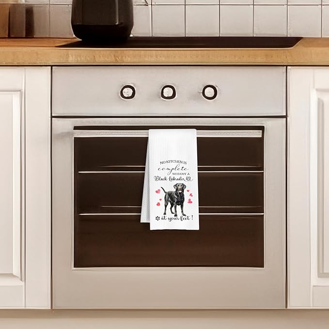 Black Labrador Retriever Gifts Kitchen Towels, Black Lab Gifts for Women Men, Gift for Labrador Dog Lovers Decorative Dish Tea Hand Towels for Kitchen, 16x24 Inch