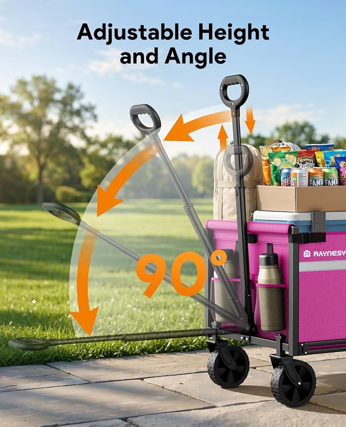 Collapsible Wagon Cart with Wheels, 220LBS for Grocery Shopping Camping | 110L Capacity Wagons Carts Foldable,220LBS Heavy Duty Wagon Carts, Lightweight Portable Utility Cart,All-Terrain Wheels