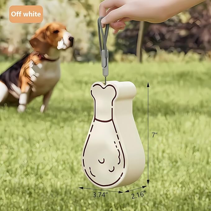 Portable Travel Dog Bowl Dog Water Bottle Walking Accessories for Small Dogs and Cats - Pet Water Bottle and Bowl Set. Dishwasher Compatible (Off White)