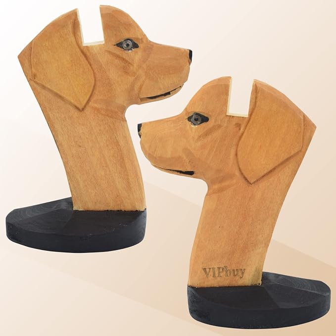 Handmade Labrador Retriever Shape Wood Carving Glasses Spectacle Holder Stand Sunglasses Display Rack Home Office Desk Décor Christmas Gift