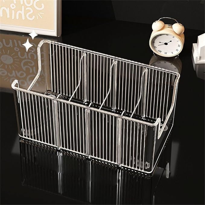Clear Organiser Box for Neckties Belts Jewelry Multi Compartment PET Storage Case Home Organization Tool Multi Compartment Belt Display Case