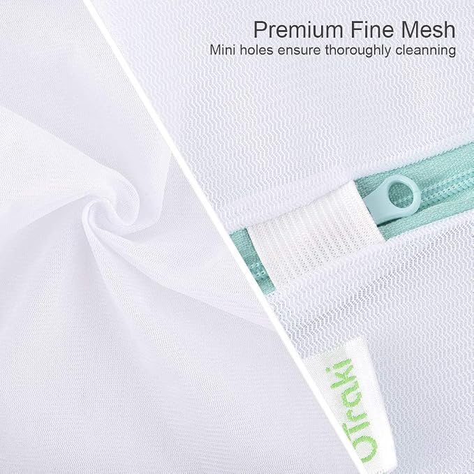 OTraki Mesh Laundry Bag for Delicates 2 Pack Garment Wash Bag 24 x 32 inch Zippered Large Washing Machine Bags for Sweater Dirty Clothes Washer College Dorm Organizer Don't Drying, Melting 140-176℉ | Zippered Washing Machine Bags for Sweater Dirty Clot...