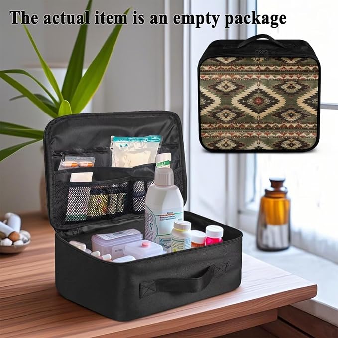 First Aid Kit Bag Pet Paw Cute Dog Print Empty Medic Bag for Pet Friendly Households and Outdoor Adventures Featuring Wear Resistant Material Breathable Tribal