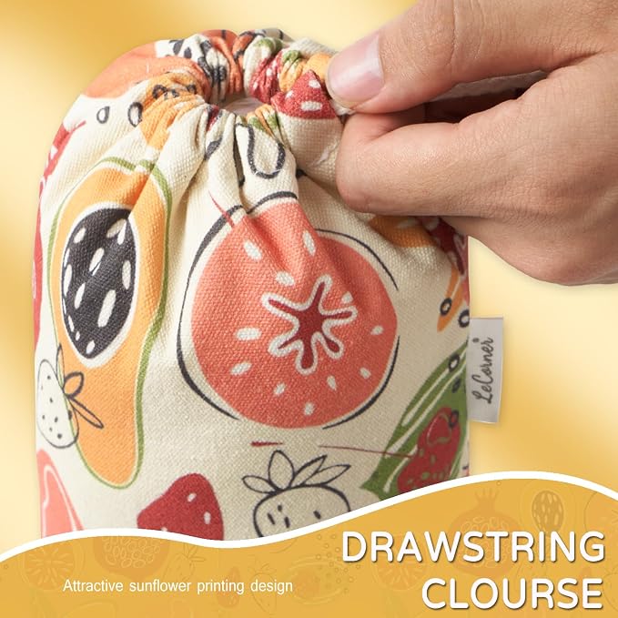 Plastic Bag Holder, Reusable Grocery Bag Holder for Plastic Bags Groceries Store, Flower Canvas Trash Plastic Bag Organizer Storage Holders for Home Kitchen Pantry Decor (Colorful Fruits)