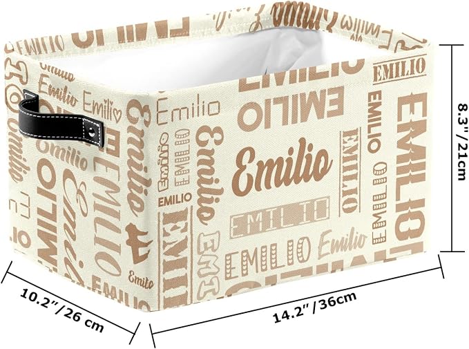 Personalized Toy Box Storage Bins for Boys Girls with Name, Kids Custom Storage Basket Cubes Organizer with Handles, Shelf Closet Storage Baskets Bin Customized Gift, 1 Pack