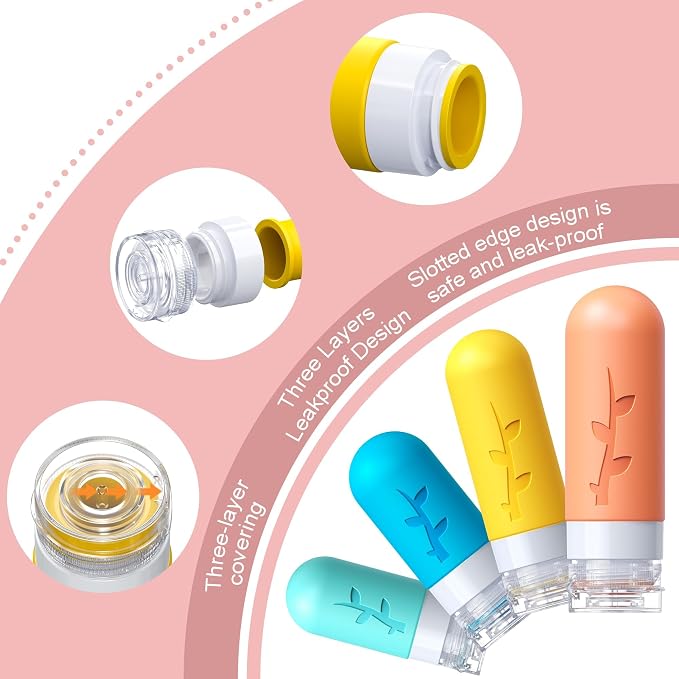 18pack Travel Bottles for Toiletries:Silicone TSA Approved-Containers for Toiletries,Leak Proof Refillable Liqus Shampoo And Conditioner Essentials toiletry Bottles | Leakproof, refillable containers for shampoo, conditioner, lotion and other liquids;t...