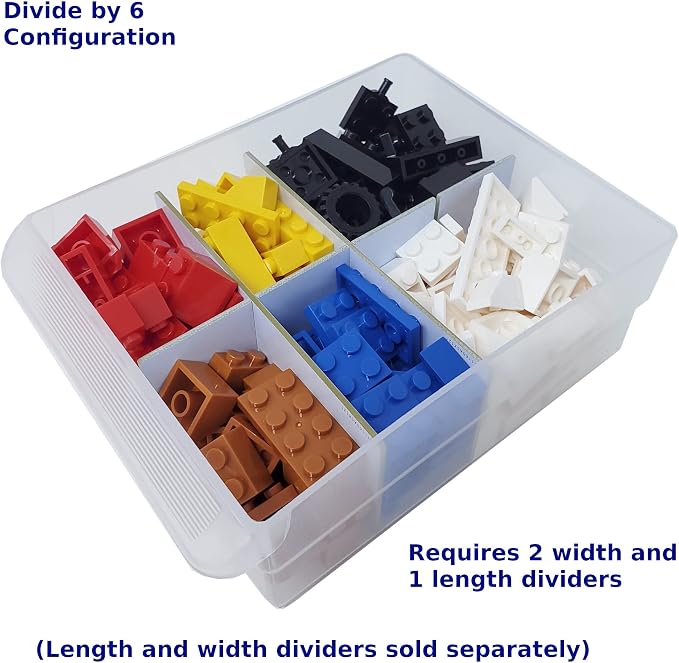 (6-Pack) Large Drawer Configurable Width Dividers compatible with Akro-Mils Plastic Storage Craft Cabinets, (Dividers Only)