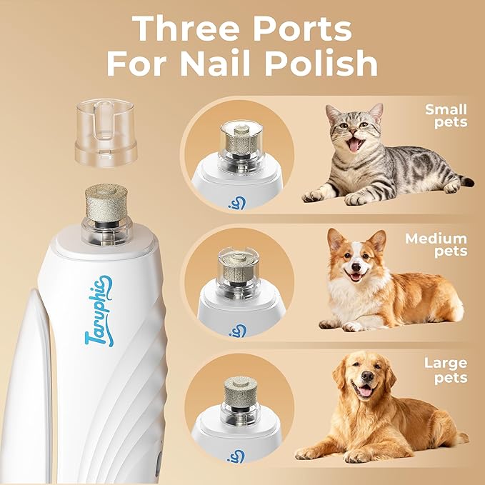 2-in-1 Dog Nail Clippers & Dog Nail Trimmers for Small Medium Large Dogs Cats Pets with Spash Guard, Nail Clipper for Dogs Quiet, USB Rechargeable, Dog Nail Clippers with 2 LED Large Light