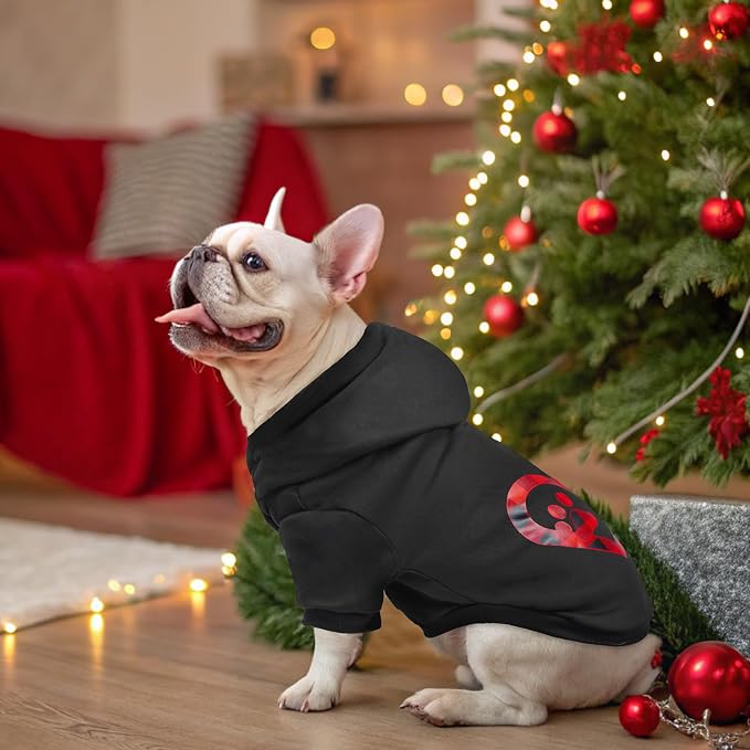 SCENEREAL Valentine Dog Hoodie Sweaters with Leash Hole, Warm & Soft Fleece Dog Sweater & Sweatshirt for Small Medium Large Dogs, Pets Clothes Cold Weather Costume, Heart Print S