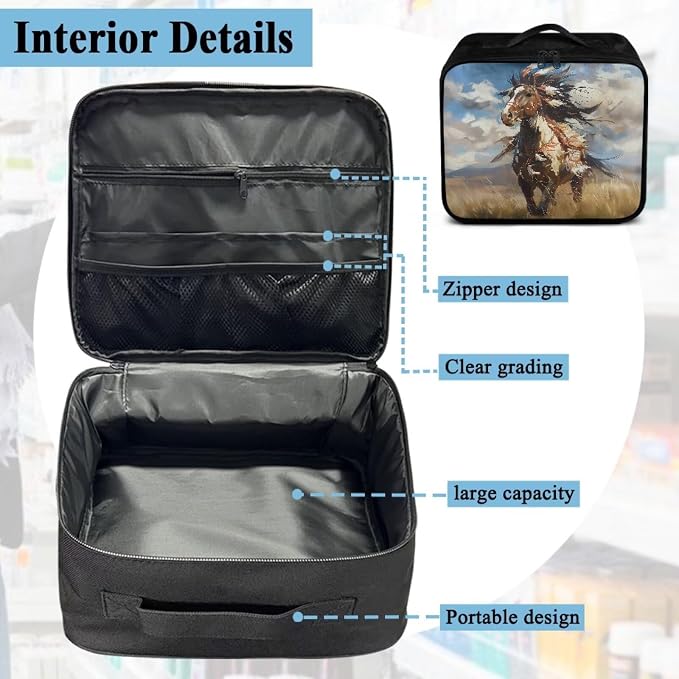 Rnyleeg Horse First Aid Travel Kit Empty First Responder Bag with Handle Reusable Medical Supply Organizer for Home Outdoor Hiking Camping