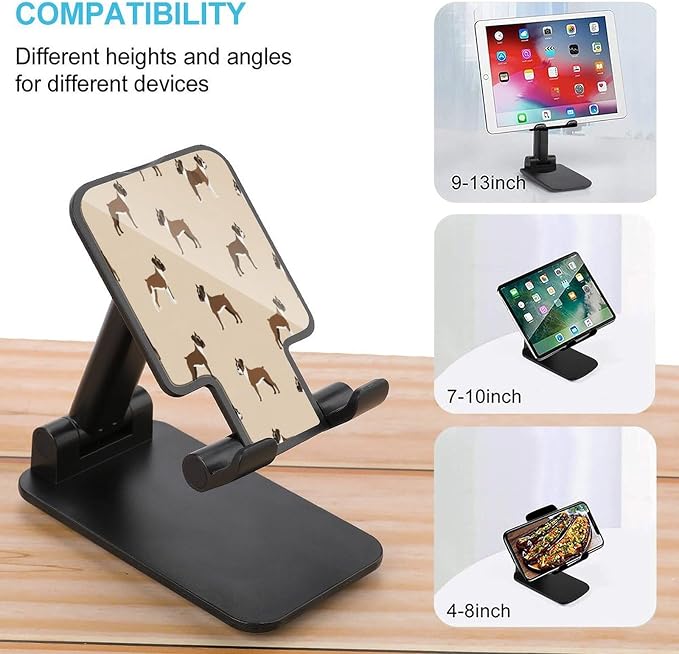 Collapsible Boxer Dog Lover Pet Desktop Phone Holder | Cell Phone Stand, with Anti Slip Pad, Tablet Stand, Desk Office, Travel Accessories