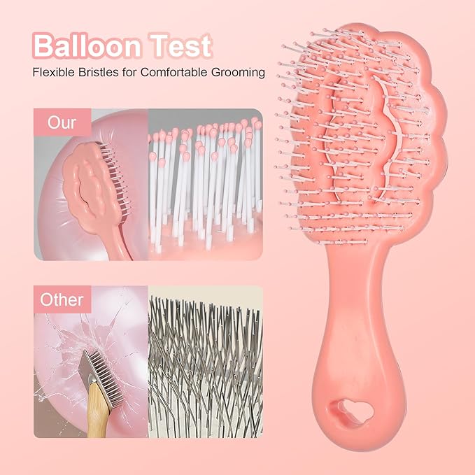 Cloud Shape Small Dog Grooming Brush - Perfect for Shih Tzus, Yorkies, and Maltipoos - Ideal Puppy Hair Brushes for Maltese and Small Breeds (Pink）