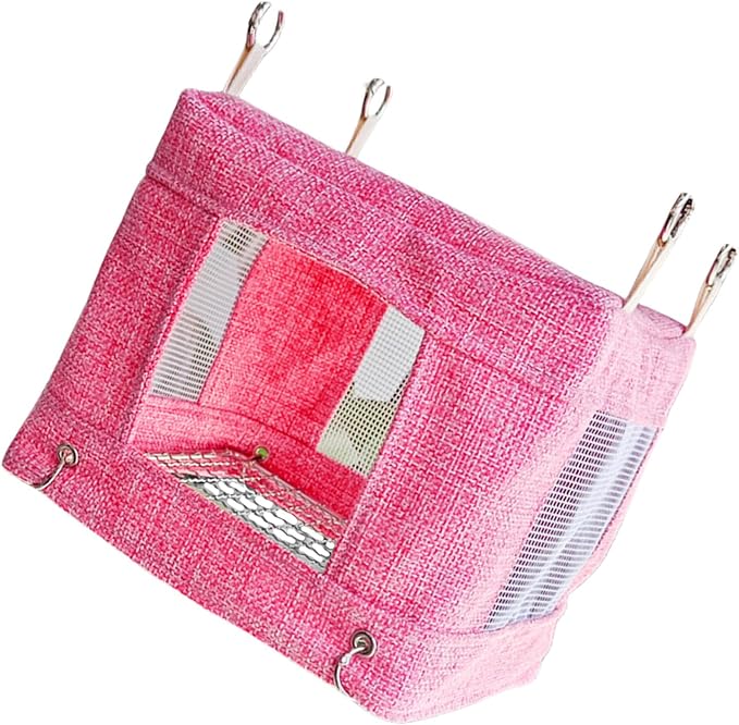 Bird Perch Nest Tent Stand for Parrots Conure Budgies Swing Breathable Hammock for Small to Large Parrots Toy Hanging Bed