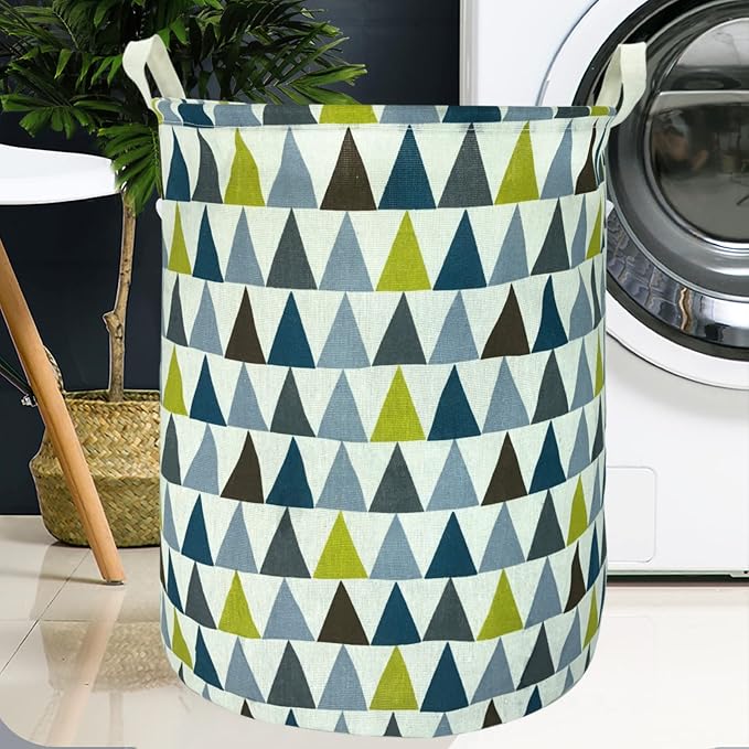 Merdes 19.7’’ Waterproof Foldable Laundry Hamper, Dirty Clothes Laundry Basket, Linen Bin Storage Organizer for Toy Collection (Triangle2)