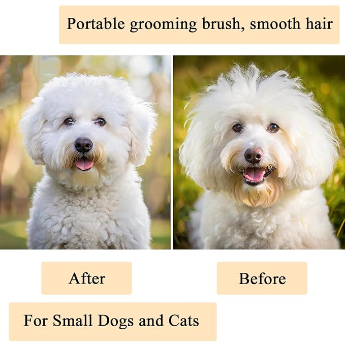 Dog Grooming Brush, Soft Puppy Massage Brush, Pet Hair Bathing Brush Comb, Hangable Grooming Tool for Poodles, Teddy, Yorkies, Maltese, Shih Tzu, Chihuahua (Marble Grain Yellow)