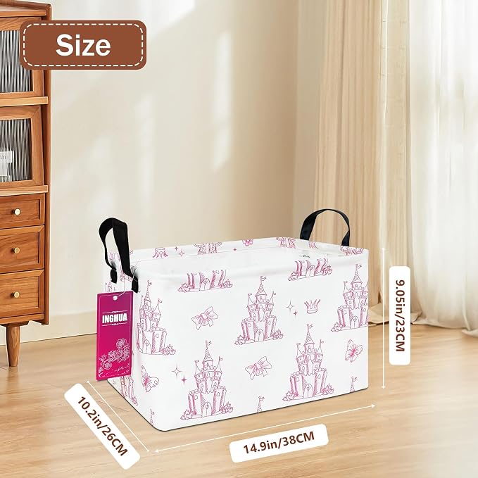 Rectangular Castle Storage Basket | Gifts Bag for Toys,Books,Clothes,Gifts,Pets-Perfect for Home,Office,Nursery,Dorm,Shelf