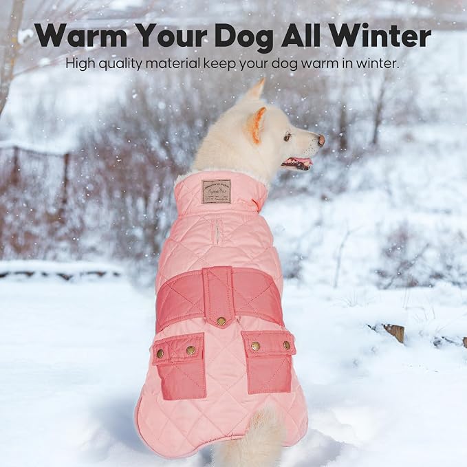 KYEESE Waterproof & Windproof Dog Coat for Small Medium Dogs Puffer Jacket