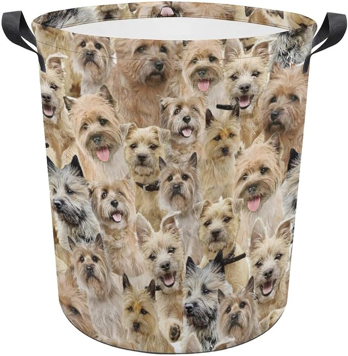 Cairn Terrier Print Laundry Basket, Pet Cairn Terrier Dog Laundry Hamper, Waterproof Foldable Storage Basket Dirty Clothes Storage Bin for Books Pets Bathroom, Cairn Terrier Lover Gifts
