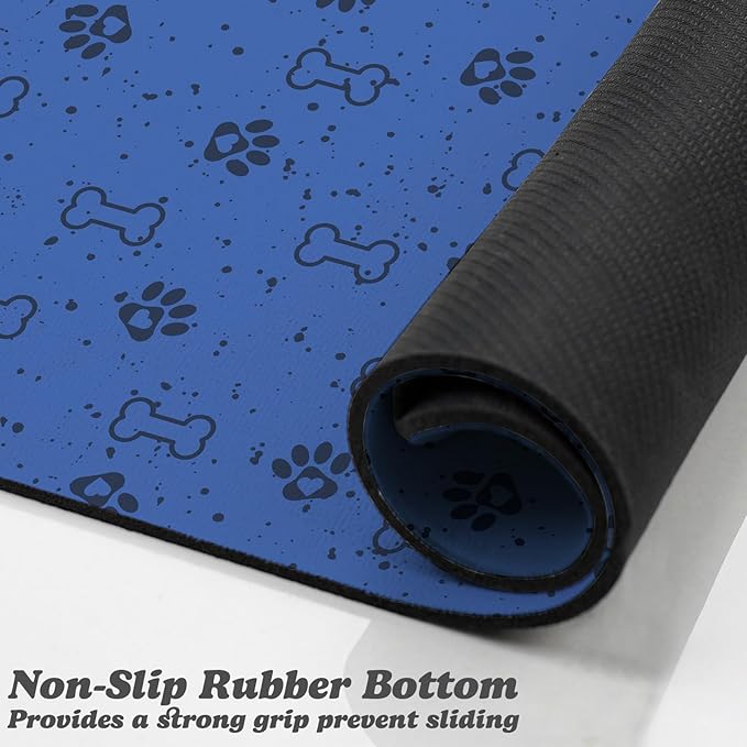 Dog Food Mats,Cat Absorbent Water Bowl Feeding Mats Pet Placemats for Food and Water Spot 16 * 24 inch