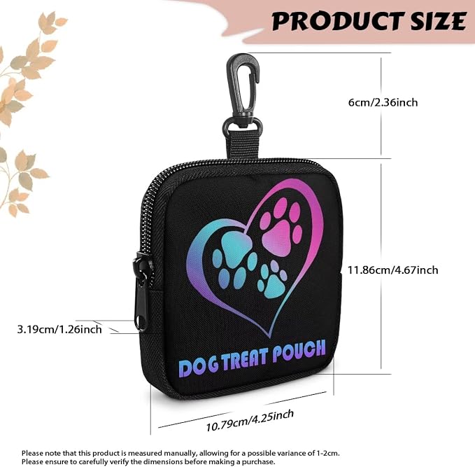 Dog Treat Pouch, Portable Puppy Dog Training Treat Bag for Pet Training Hand Free Dog Walking Bag Auto Closing Pet Feed Snack Reward for Puppy Travel or Outdoor