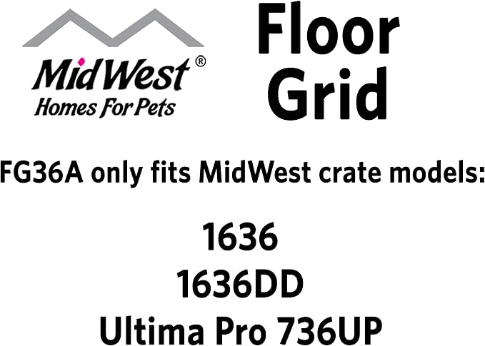 MidWest Homes for Pets MidWest Floor Grid for Dog Crate; Elevated Floor Grid Fits MidWest Folding Metal Dog Crate Models 1636U STRAIGHT SLIDE BOLT LATCH, 1636DDU STRAIGHT SLIDE BOLT LATCH, 736UP