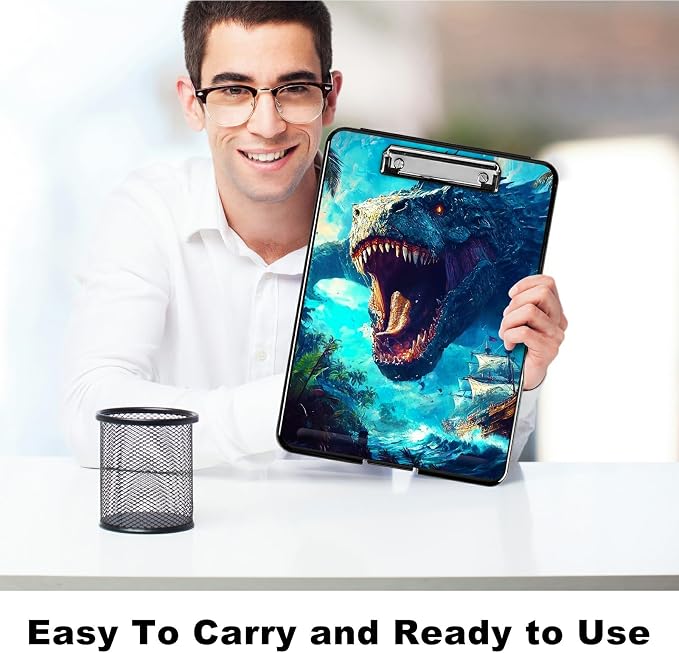 Ocean Dragon A4 Clipboard with Storage Pen Holder, Clipboards Organizer Nursing Clipboard Foldable File Folder Plastic Clipboard Folio Clip Board for Office Students Classroom Doctor