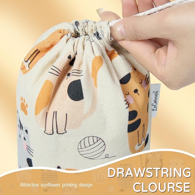 Plastic Bag Holder, Reusable Grocery Bag Holder for Plastic Bags Groceries Store, Flower Canvas Trash Plastic Bag Organizer Storage Holders for Home Kitchen Pantry Decor (Pretty Cat)