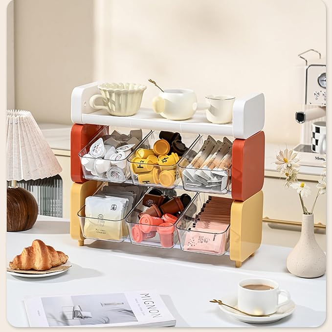 Colorful Teas Bag Organizers Shelf Teas Bag Organizers Portable Stand Rack with Easy Identification Features Home Organization