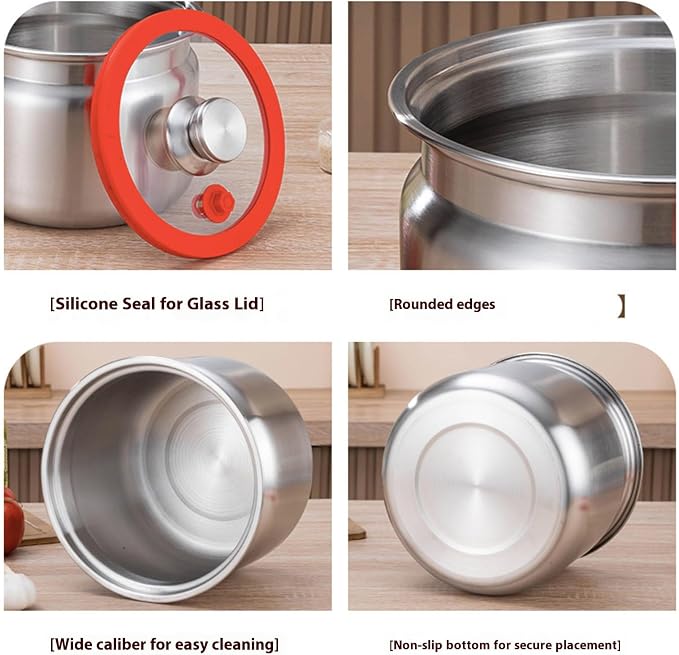 hejhncii Stainless Steel Airtights Food Containers Large Capacity Locking Lids Ideal for Flour Rice Sugar Dry Goods Storage Kitchen Storage Jars