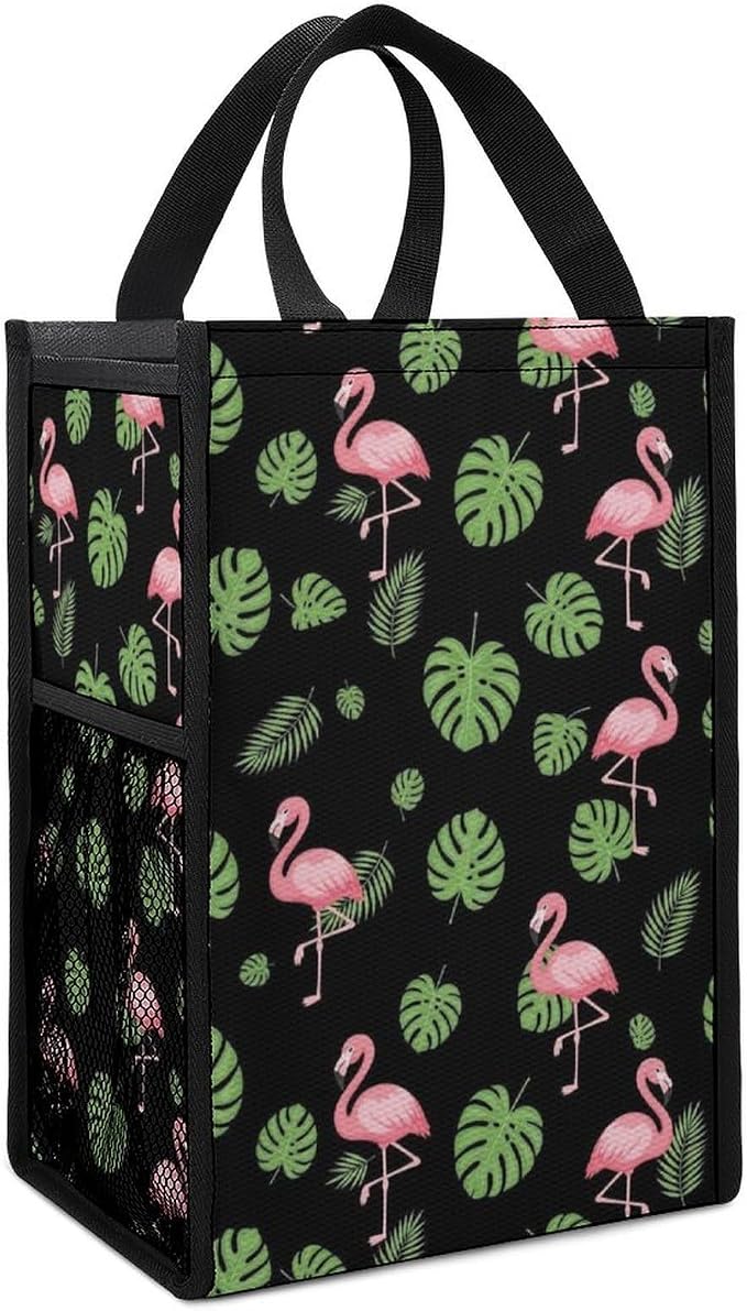 Reusable Insulated Lunch Bags, Compatible with Tropical Palm Tree Leaves Banana Green Leaf Cute Retro Flamingo Lunch Box Container Bag Portable Travel Picnic Thermal Cooler Totes