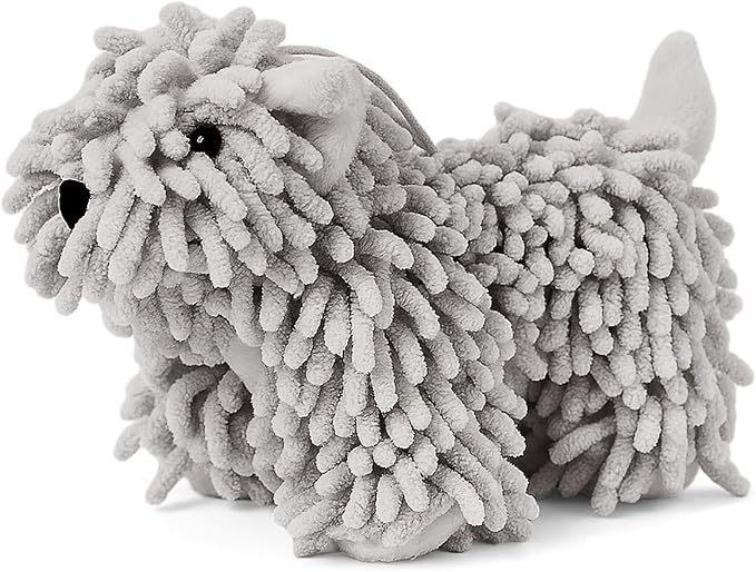 Tegeme 1 Pcs Chenille Dog Hand Towel Fuzzy Dog Towel Absorbent Microfiber Soft for Bathroom Kitchen Washstand (Grey)