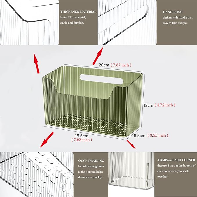Lae Nuvole Adhesive Cabinet Door Organizer, 2 Pack Wall Shower Caddy, Green | 4 Adhesive Straps, No Drill Wall Mount, Renter Friendly, BPA-free stackable; Fits Bathroom, Kitchen, Apartment, Pantry, RVs