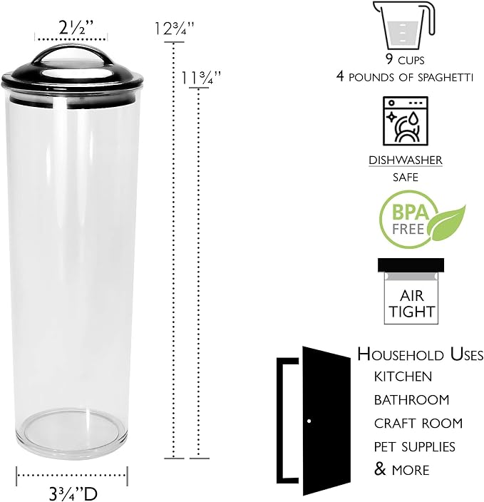 Calypso Basics by Reston Lloyd Acrylic Storage Canisters, Spaghetti, Plum