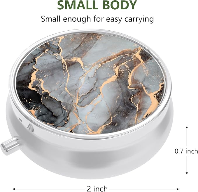 3 Pack Pill Box, Small Pill Case for Purse & Pocket, Cute Travel Medicine Organizer, Portable Medicine Container Holder to Hold Vitamins, Medication, Fish Oil & Supplement, Abstract Art Marble | Cute Travel Medicine Organizer, Portable Medicine Contain...