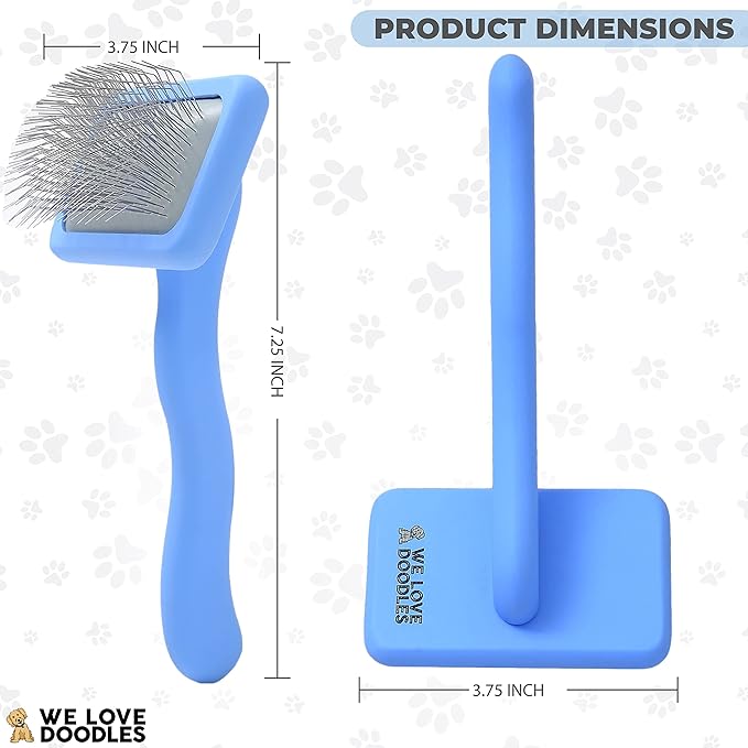 We Love Doodles Small Slicker Brush & Lavender Detangler Spray Pack - Dog Leave-in Conditioner for Reducing Mats, Knots & Tangles, Dematting & Conditioning Grooming Kit, 16 oz