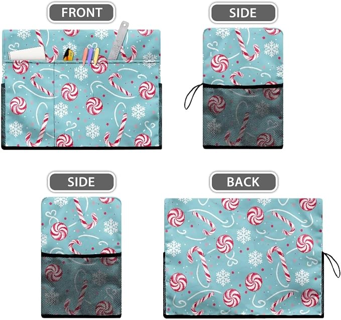 Christmas Candy Cane Snowflakes Print Sewing Machine Cover | Dust & Pet Hair Protection,Fits Standard Singer, Brother and Janome Machines, Protecting & Decorating Your Sewing Space