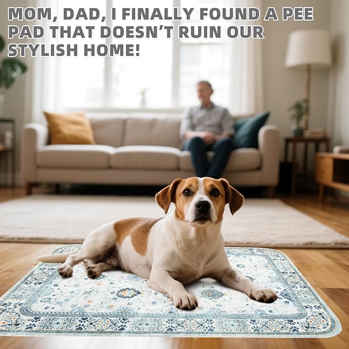 Washable Pee Pads for Dogs, 2 Pack Super Absorbent Reusable Puppy Training Pads Waterproof, Nonslip and Leak-Proof Dog Pee Pads, Large Pet Mats Whelping Pads for Floor, Crate, Couch 36"x36"