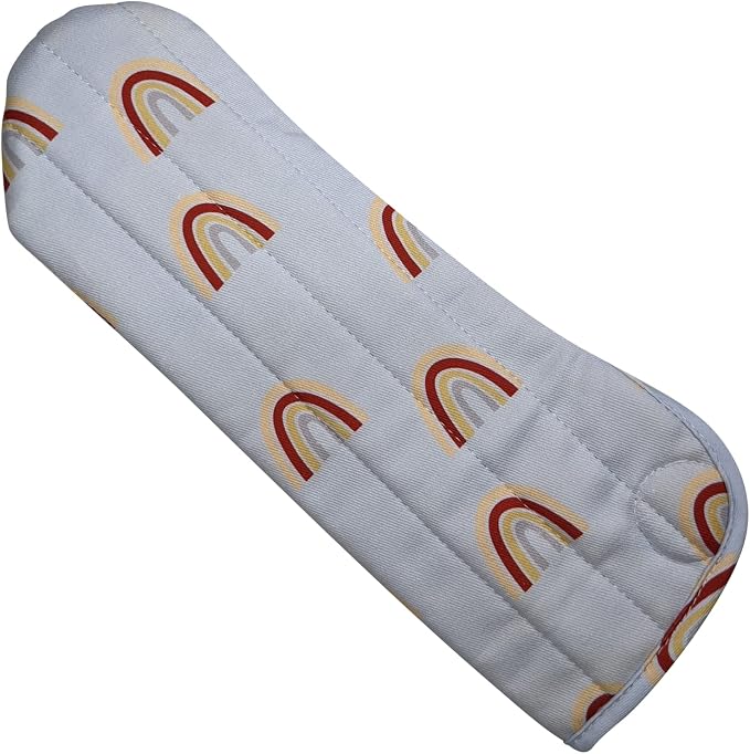 Case/Cover [Heat Resistant] for Curling Irons, Flat Irons or Straighteners, Silicone Coated Lining and Quilted Cotton Pouch for Travel, Gym, or Home [Rainbows]