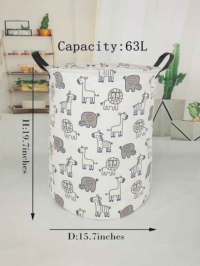 MAIZMZ Kids Hamper Baby Storage Bins Gift Toy Box Organizer Nursery Waterproof Laundry Basket Large Canvas Collapsible Chest for Boys Girls Bedroom Closet Shelf Room Decor