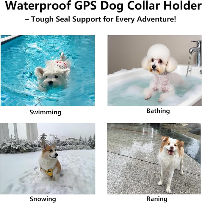 Air Tags Dog Collar, Waterproof Pet Collar with Air-Tag Chip for Apple Find My (iOS only) (Red, L)