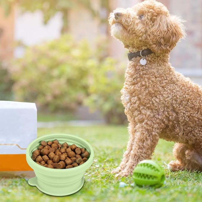 Dog Water Bowl - Portable Pet Dish, Food Storage, Travel Feeding Accessory | Pet Travel Bowl - On The Go Feeding for Dogs | Lightweight Fabric, Water Container, Food Storage Pouch for Trips