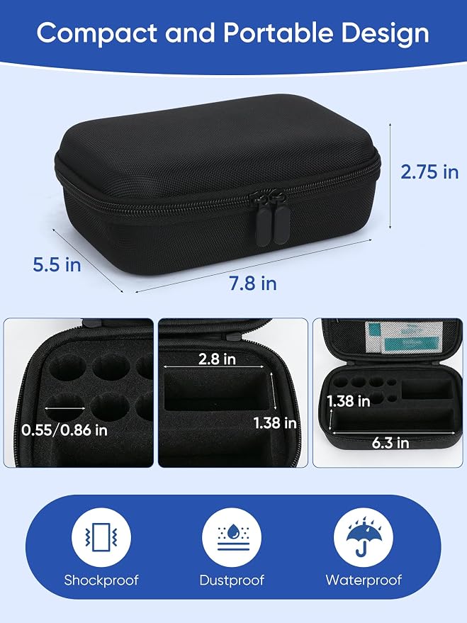 Peptide Case for Fridge | Vial Storage Case for Freezer, Dual 3ml 10ml 30ml Vial Case Organizer for BAC Water for Peptides with Room for Syringes & Skin Prep Wipes