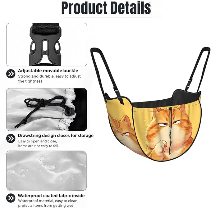 Cute orange cat Car Seat Organizer-Backseat Storage Bag for Travel | Waterproof Durable. Holds Snacks Gear Essentials. Fits Most Cars.