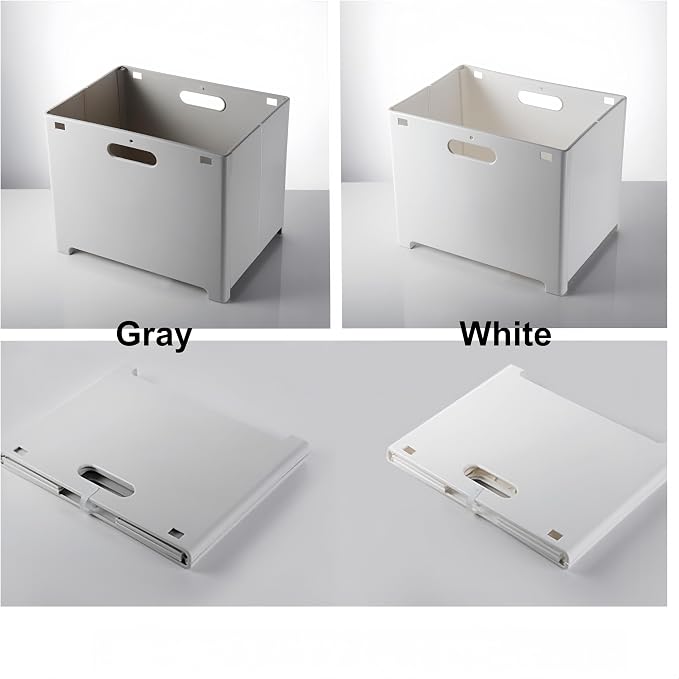 Multi-Functional Foldable Hanging Storage Basket - Portable Laundry Hamper / Pet Toy Organizer / Car Storage Bin | Food-Grade PP Material, Diamond Reinforced Base (Includes 2 No-Trace Hooks)（White）