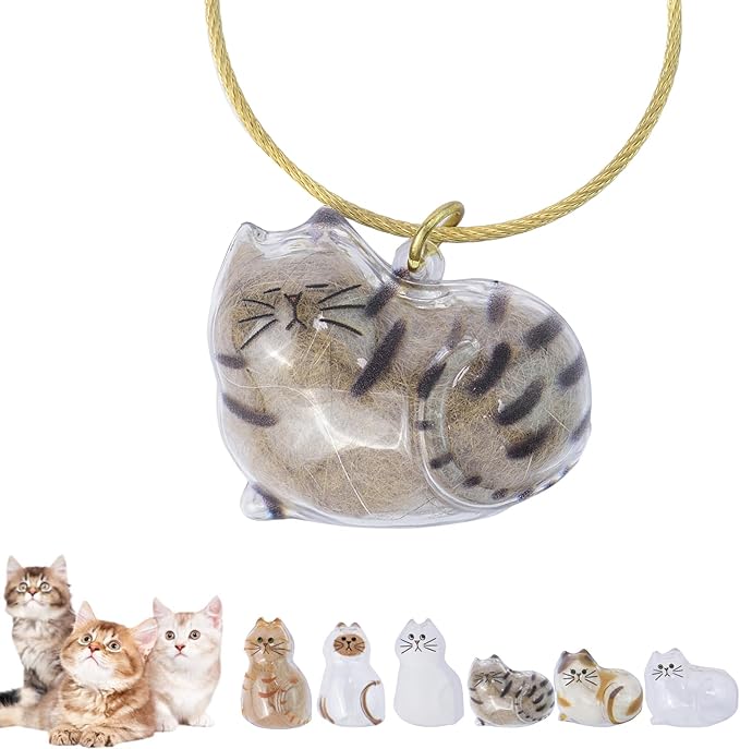 Cat Hair Storage Keychain,Transparent Cat and Dog Hair Storage Capsule,Welldonepet Cats Hairs Keychain