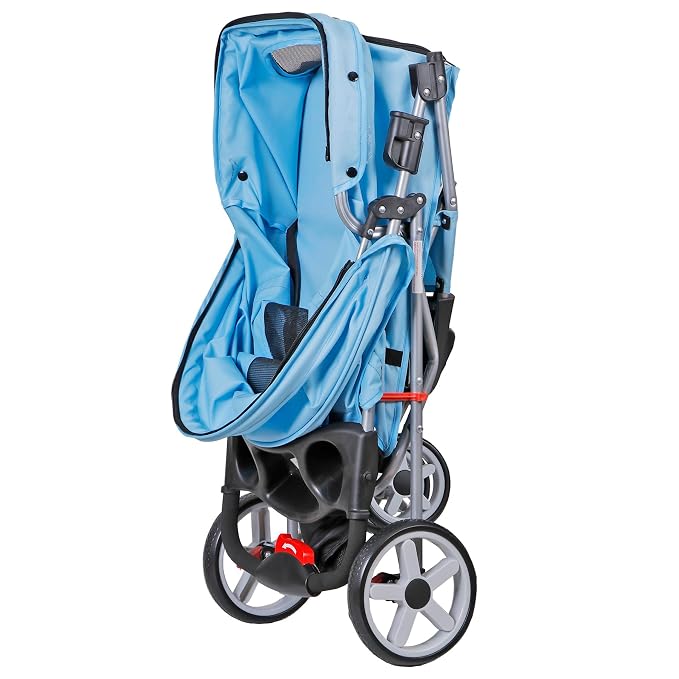ZENY Pet Stroller for Small/Medium Dogs and Cats Foldable Dog Stroller | with 3 Wheels, Pet Strolling Cart, Dog Travel Carrier with Storage Basket, Cup Holder, Blue